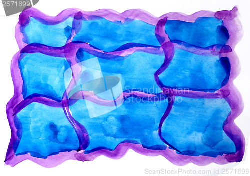 Image of watercolor blue purple isolated on white for your design