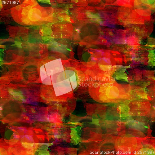 Image of glare light abstract red, green, circles vintage avant-garde wat