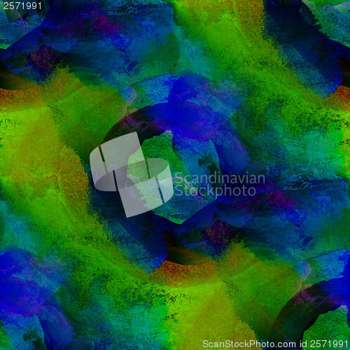 Image of art watercolor blue green background, seamless paint background 