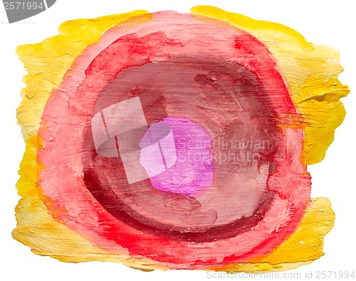 Image of art yellow red watercolor isolated for your design