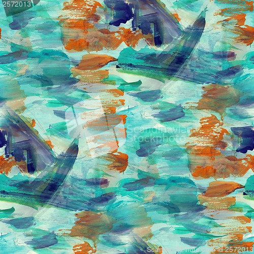Image of watercolor background seamless blue,