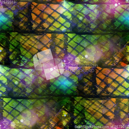 Image of sunlight grunge band green, yellow, mesh texture, watercolor sea