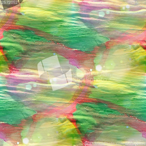 Image of sunlight table green, yellow, red chart stroke paint brush water