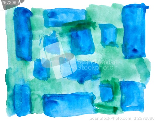 Image of table blue, green mesh chart stroke paint brush watercolor isola