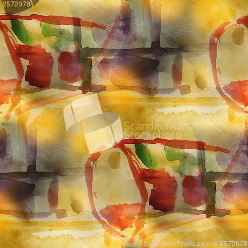 Image of seamless texture watercolor yellow, red