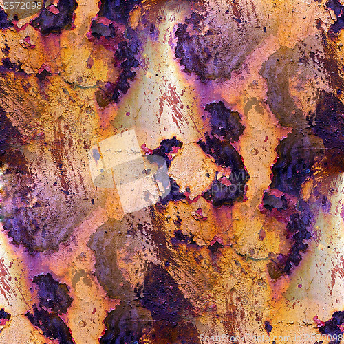 Image of seamless texture of rust with purple spots