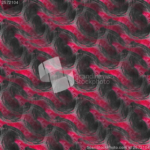 Image of wallpaper art bright background Black Red seamless handmade wate
