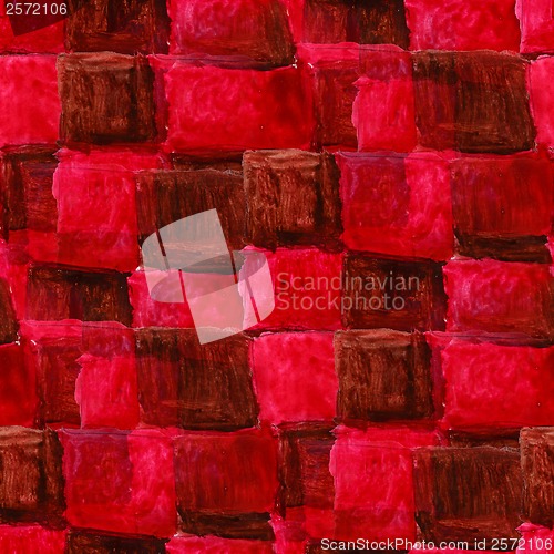 Image of seamless texture color watercolour red square abstract