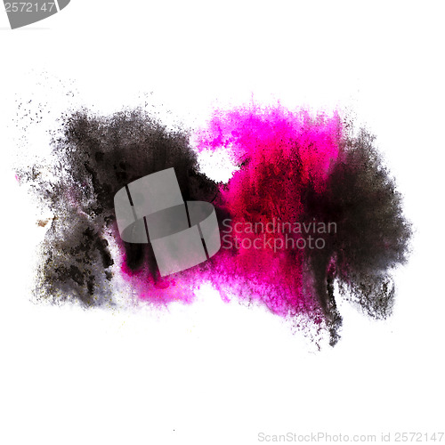 Image of abstract pink black isolated watercolor stain raster illustratio