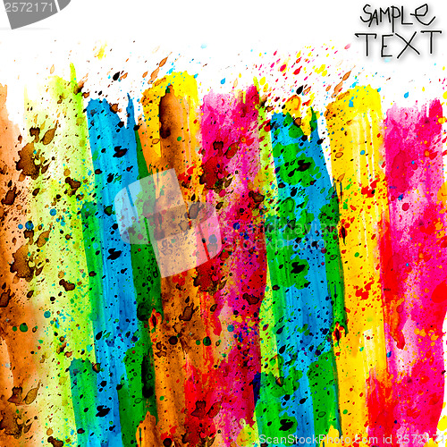 Image of background hand rainbow colorful watercolour brush texture isola