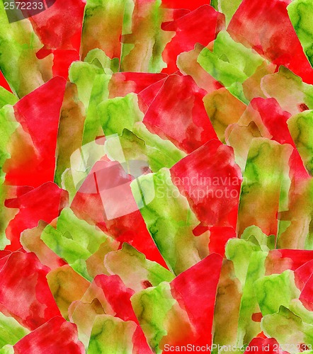 Image of abstract red green watercolor seamless texture hand painted back
