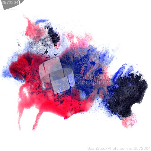 Image of paint blue, red stroke splatters color watercolor