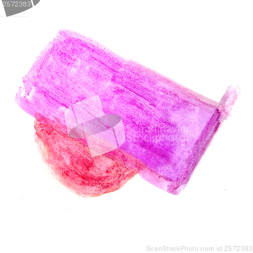 Image of watercolor purple red blot hand isolated stain raster illustrati