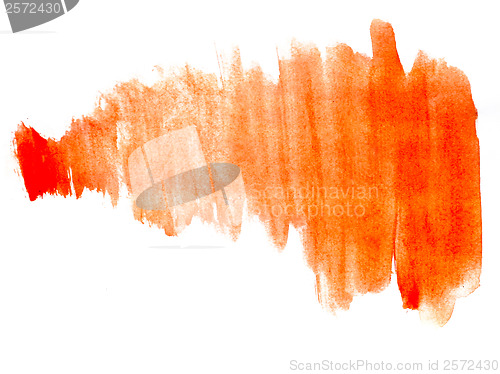 Image of orange spot watercolor hand isolated stain raster illustration w