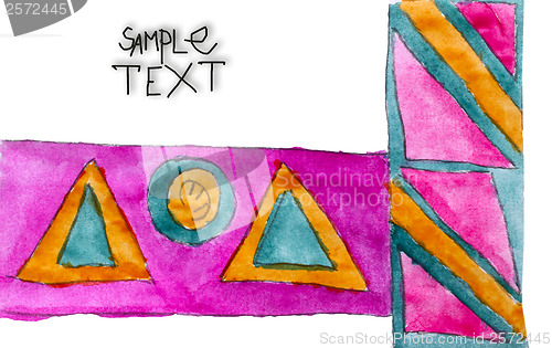 Image of ancient pink triangle symbol ornament handmade watercolor