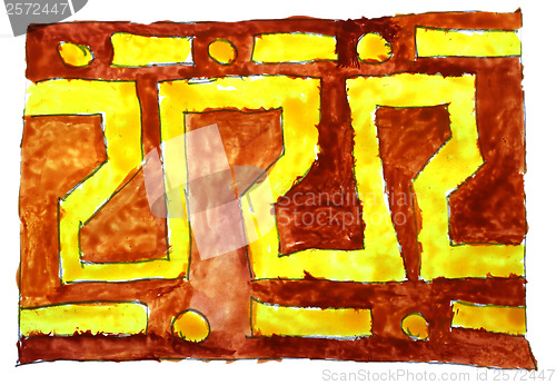 Image of yellow, brown, ornaments macro spot blotch texture isolated on a