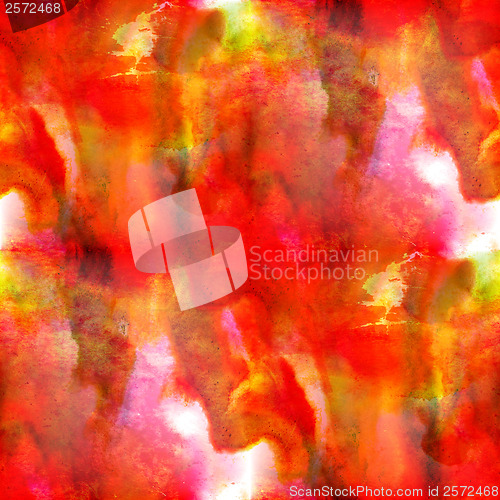 Image of raster abstract red yellow watercolor stain raster illustration