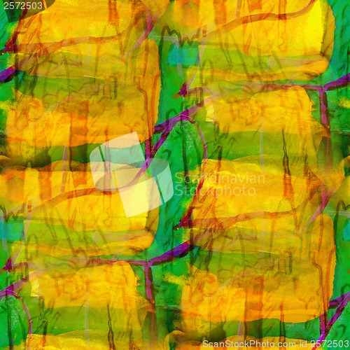 Image of background watercolor art green yellow seamless texture abstract