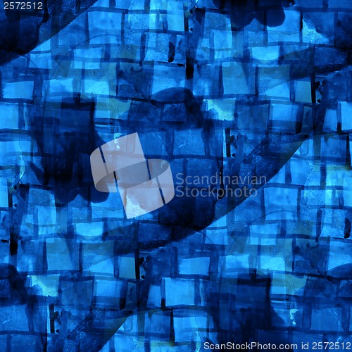 Image of seamless cubism abstract art blue Picasso texture watercolor wal