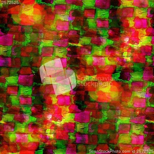Image of sunlight abstract vintage green, red, square avant-garde, waterc