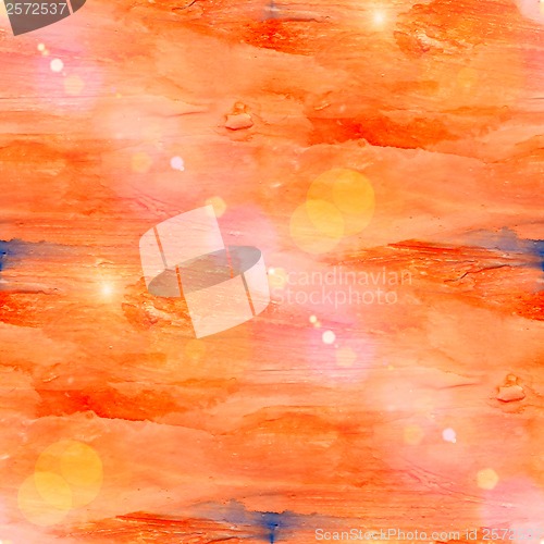 Image of sun glare grunge orange texture, watercolor seamless background,