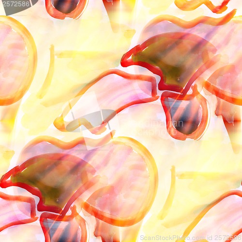 Image of sunlight abstract watercolor red, seamless texture hand painted