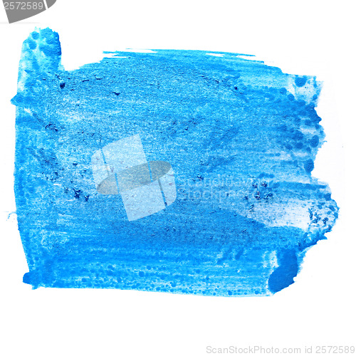 Image of paint brush blue pointer watercolor texture stroke color isolate