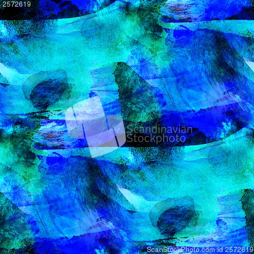 Image of seamless wallpaper blue watercolor abstract avant-garde art hand