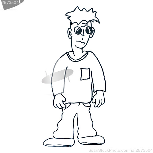 Image of monster teen boy evil hero hand drawing isolated
