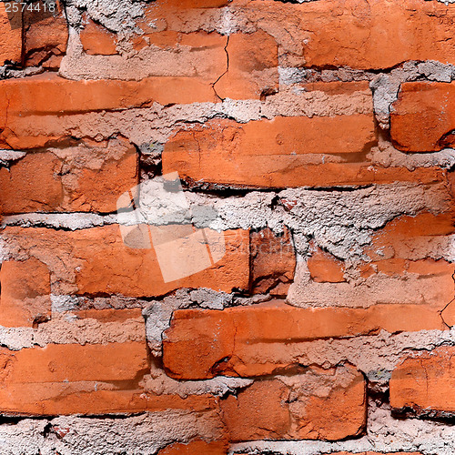 Image of seamless texture of red brick wall