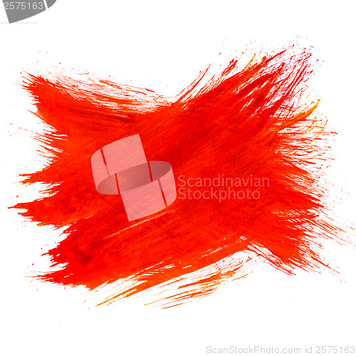 Image of red watercolors spot blotch isolated