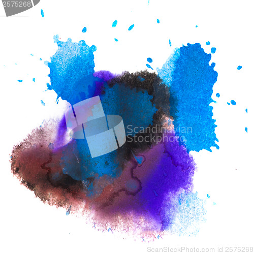 Image of blue purple brown spot blotch texture isolated on a white backgr