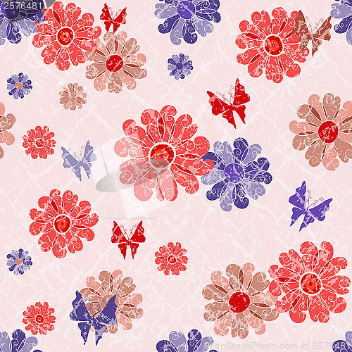 Image of Pink grunge seamless spotty pattern
