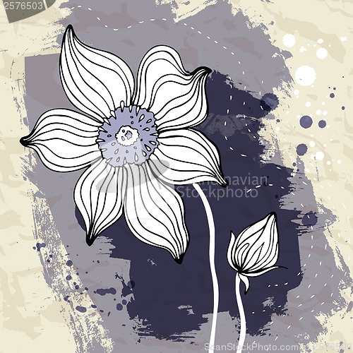 Image of Snowdrop flower on Crumpled paper background.