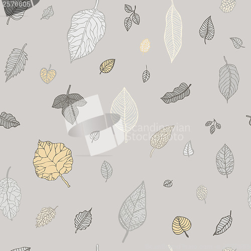 Image of Green leaf. Vector seamless pattern.