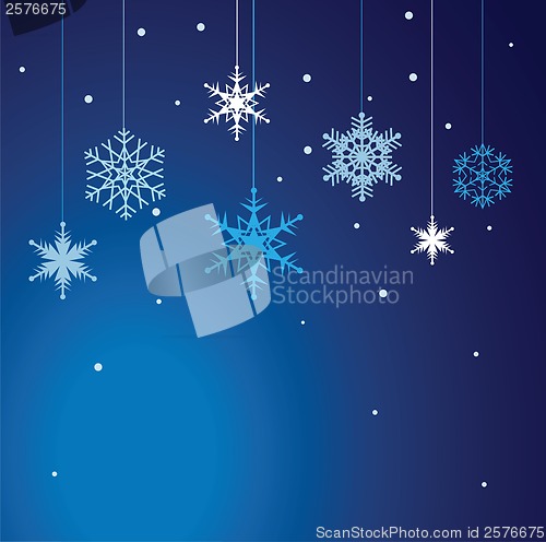 Image of Vector set of snowflakes background.