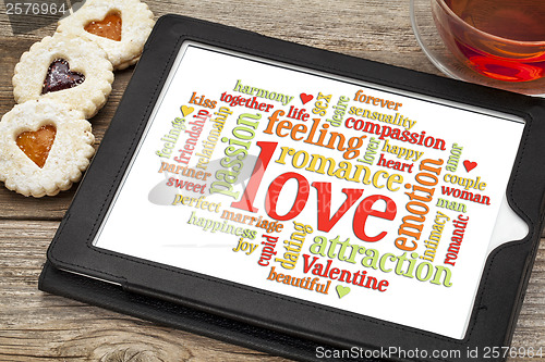 Image of love and romance word cloud 