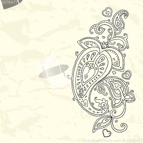 Image of Hand Drawn Paisley ornament.