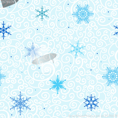 Image of Seamless Snowflakes  vector background.