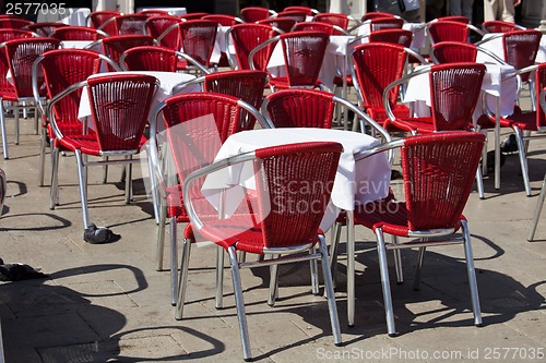 Image of Cafe tables in Venice