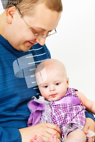 Image of happy father with baby child