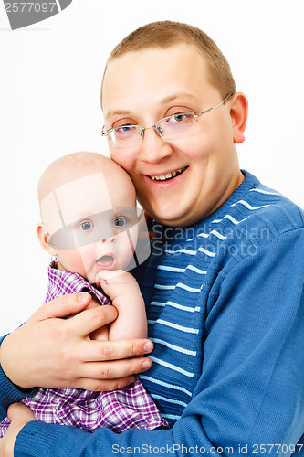 Image of happy father with baby child