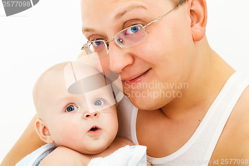 Image of happy father with baby child