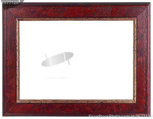 Image of Old Dark Red Wooden Frame