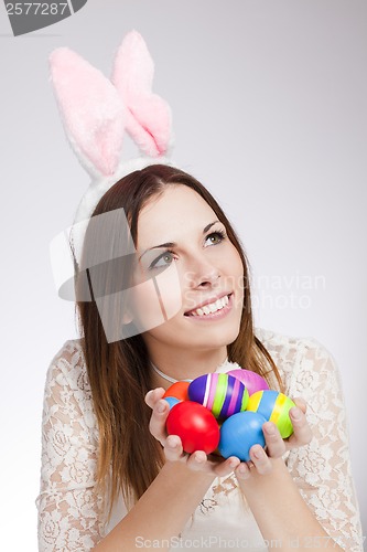Image of Girl with easter eggs