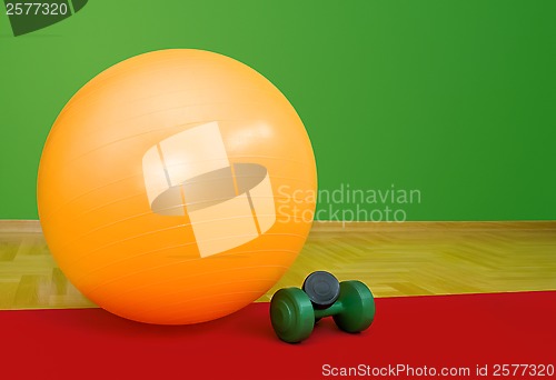 Image of Fitness Ball and Weights