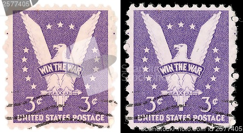 Image of 3 Cent US Postage Stamp Win the War from 1942