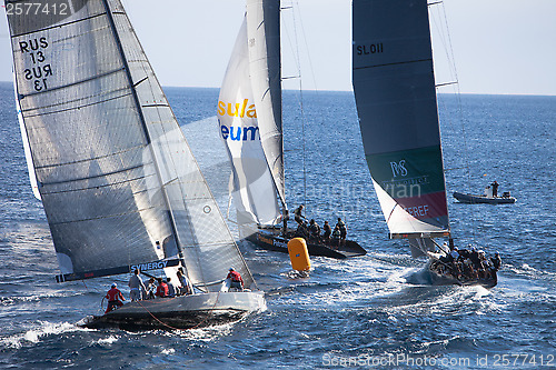 Image of LANZAROTE, SPAIN - NOVEMBER 19: RC44 Class Association on Day 4 