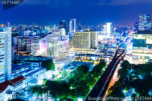 Image of Bangkok skyline at night