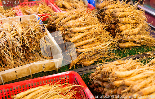 Image of Ginseng for sell in food market